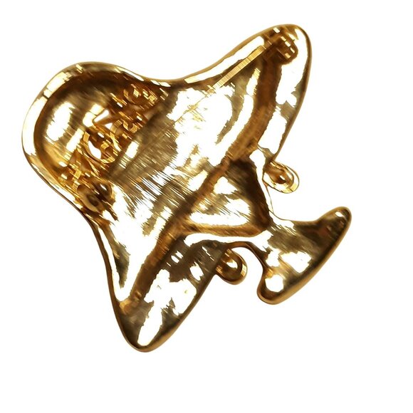 Vintage Gold-Tone Red Hat Society Brooch Red Purple Enamel Detailing - Picture 5 of 6